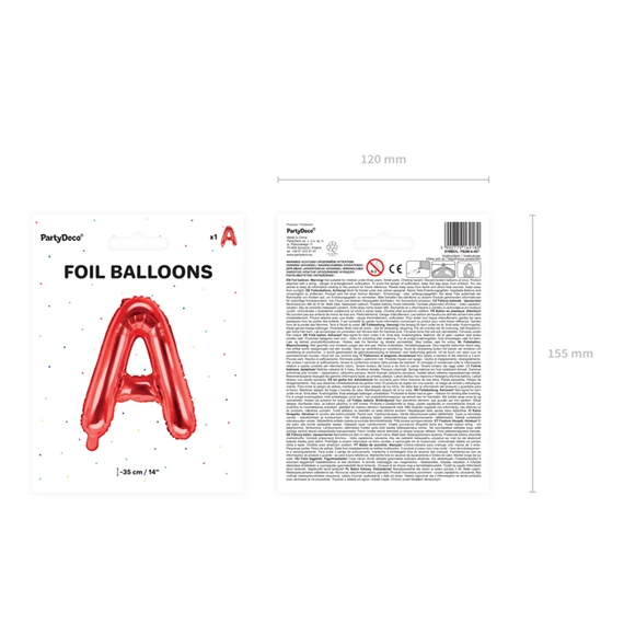 Lufi a betű fólia 35 cm piros