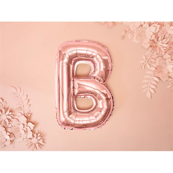 Lufi b betű fólia 35 cm rózsaarany