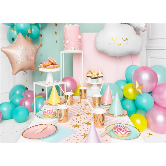 Lufi boldog születésnapot fólia 40 cm világos púderrózsaszín