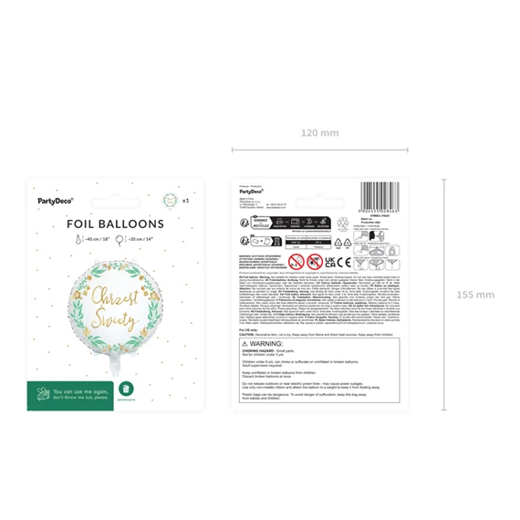 Lufi chrzest swiety fólia 45 cm mix