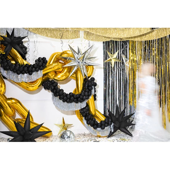 Lufi csillag 3D fólia 95 cm ezüst