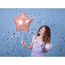 Lufi csillag fólia 48 cm rózsaarany