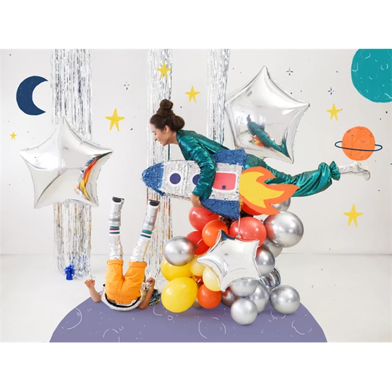 Lufi csillag fólia 70 cm ezüst