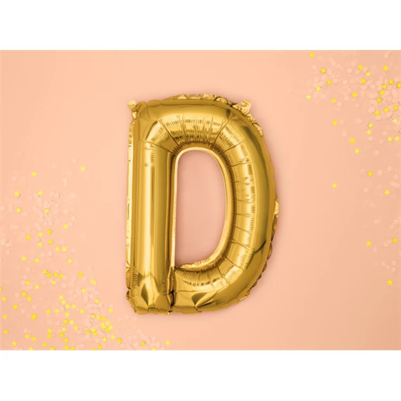 Lufi d betű fólia 35 cm arany