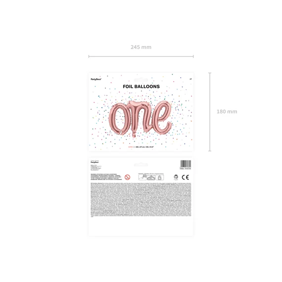 Lufi egyes szám fólia 66x37 cm rózsaarany