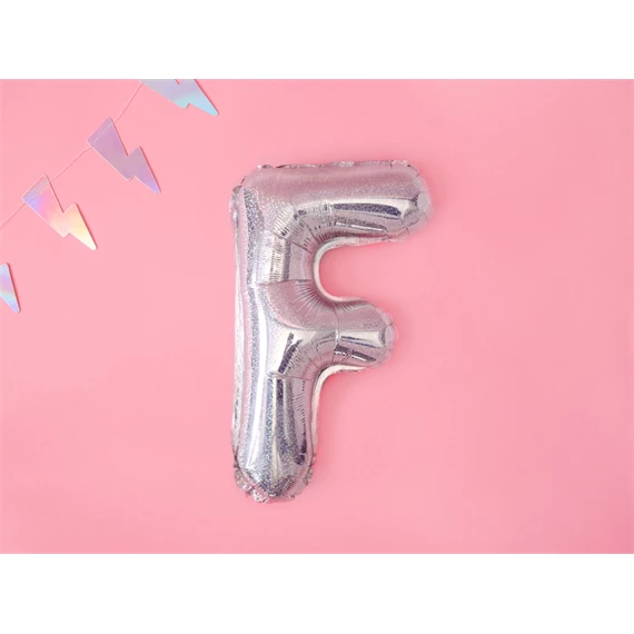Lufi f betű fólia 35 cm irizáló