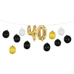 Lufi girland 3 az 1-ben 40. születésnap, mix, 260x32 cm