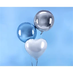 Lufi gömb fólia 40 cm ezüst