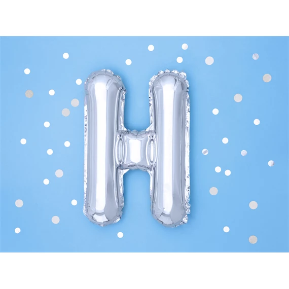 Lufi h betű fólia 35 cm ezüst