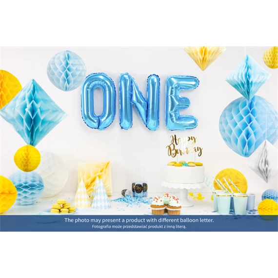 Lufi j betű fólia 35 cm kék