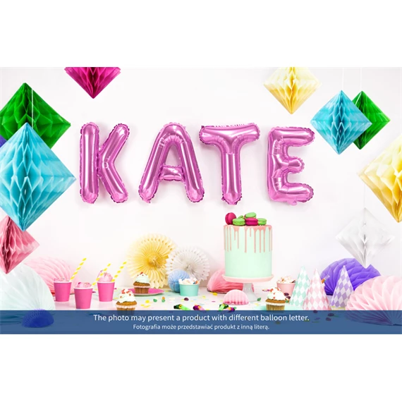 Lufi j betű fólia 35 cm sötét rózsaszín