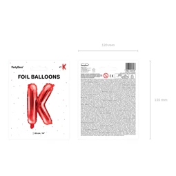 Lufi k betű fólia 35 cm piros
