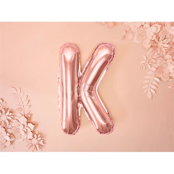 Lufi k betű fólia 35 cm rózsaarany