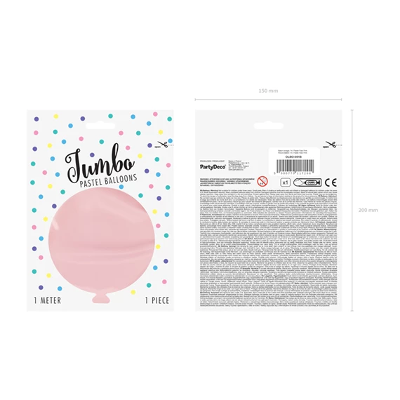 Lufi kerek 1 m pasztell halvány rózsaszín