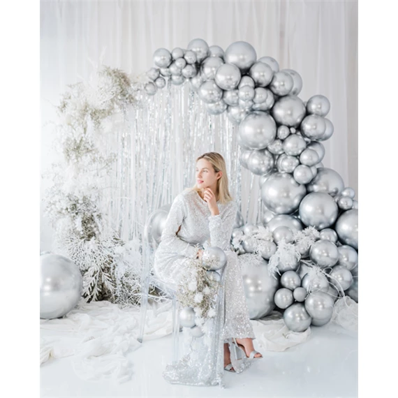 Lufi kerek fényes 60 cm ezüst