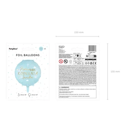 Lufi komunia święta fólia 45 cm mix