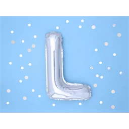 Lufi l betű fólia 35 cm ezüst