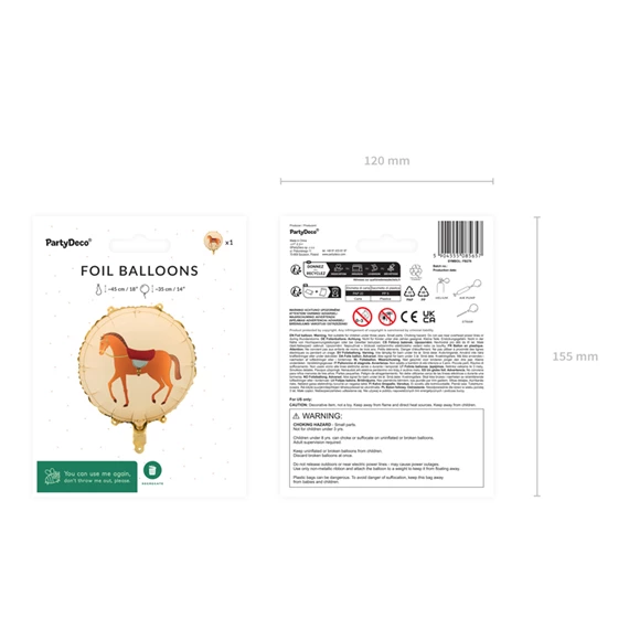 Lufi ló fólia 45 cm színes