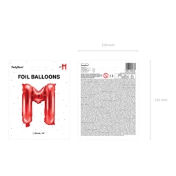 Lufi m betű fólia 35 cm piros