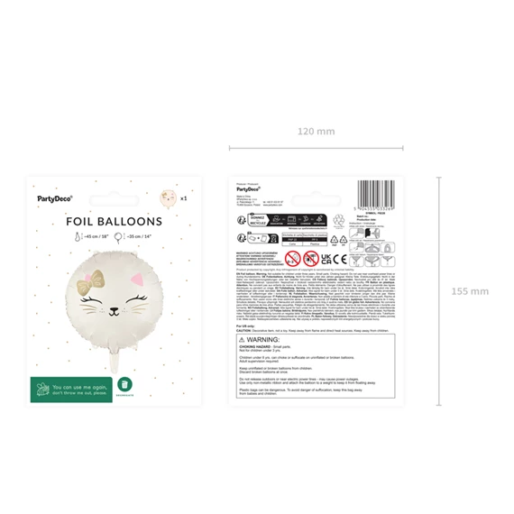 Lufi macska fólia 45 cm mix