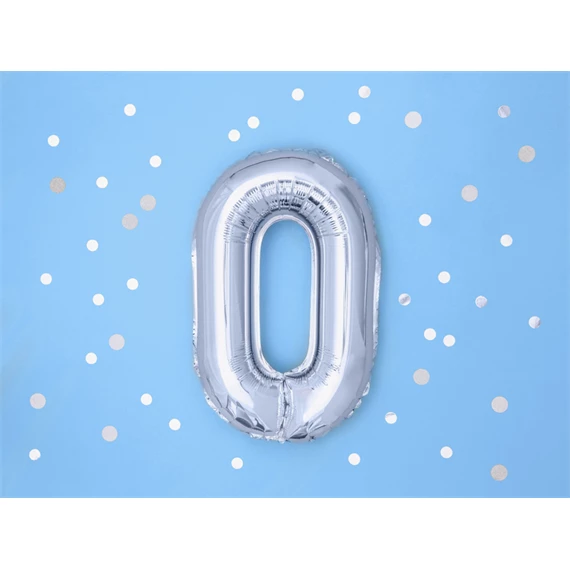 Lufi o betű fólia 35 cm ezüst