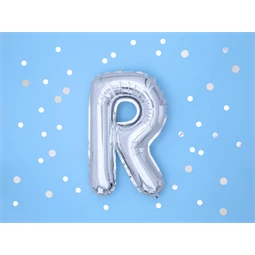 Lufi r betű fólia 35 cm ezüst