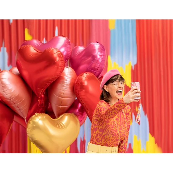 Lufi szív fólia 75x64,5 cm rosegold