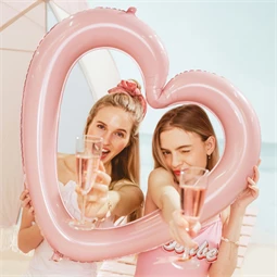Lufi szív keret fólia 86x83,5 cm világos rózsaszín
