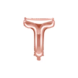 Lufi t betű fólia 35 cm rózsaarany