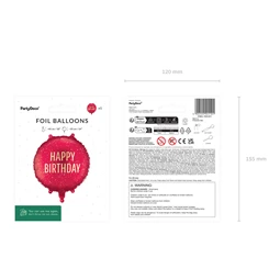 Lufi tábla Boldog születésnapot 35x35 cm sötétvörös