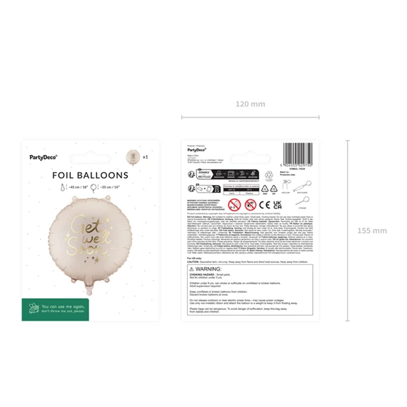 Lufi tábla `Jobbulást`, 35x35 cm, mix