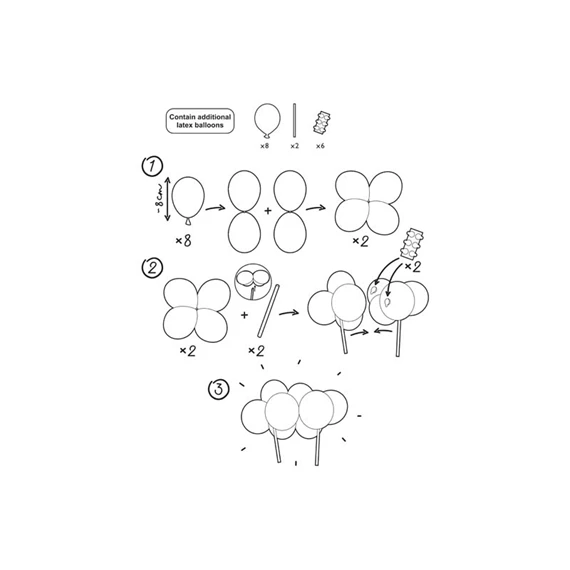 Lufi tortadísz szivárvány, mix, 29 cm