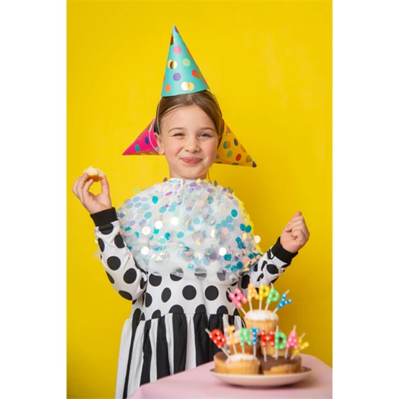 Party kalapok pöttyös, mix, 16 cm S/6