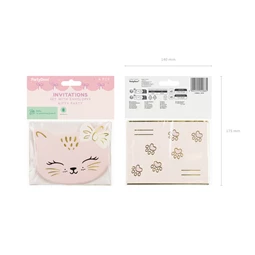 Meghívók cica, 13x10 cm, vegyes S/6