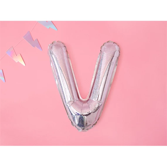 Lufi v betű fólia 35 cm irizáló