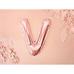 Lufi v betű fólia 35 cm rózsaarany