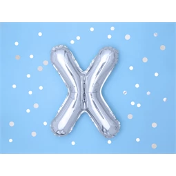 Lufi x betű fólia 35 cm ezüst