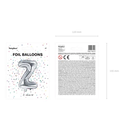 Lufi z betű fólia 35 cm ezüst