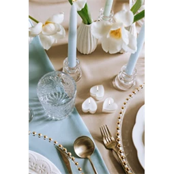 Mécses szív alakú 4 cm fehér S/10