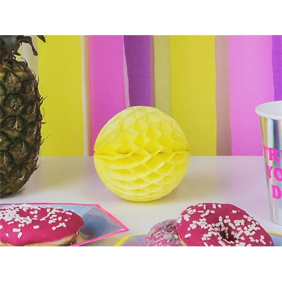 Méhsejt dekor gömb sárga 10 cm