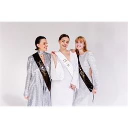 Vállszalagok menyasszony és csapata fekete és fehér S/6