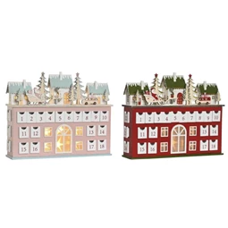 Naptár adventi LED-es 37,5x8,5x31 cm 2 féle