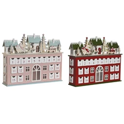 Naptár adventi LED-es 37,5x8,5x31 cm 2 féle