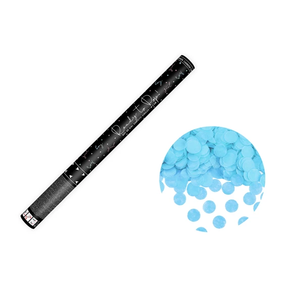 Nemfelfedő konfetti ágyú kék 60 cm