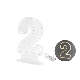 Neon LED 2-es szám fehér 50 cm