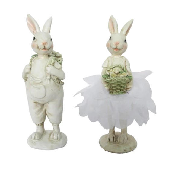 Nyúl fiú, lány tüllszoknyában álló 5,5x6x16,5 cm 2 féle