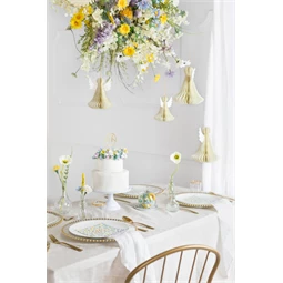 Papír dekoráció méhsejt angyal, elefántcsont, 24 cm