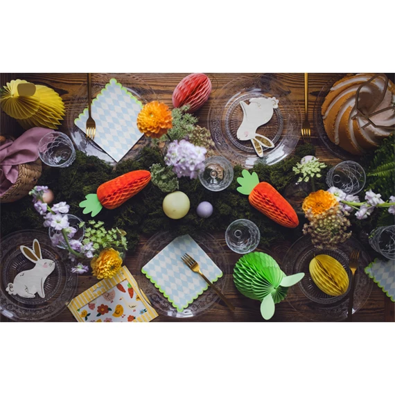 Papír dekoráció méhsejt répa narancs 20 cm