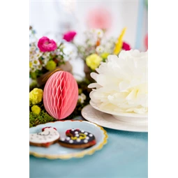 Papír dekoráció méhsejt tojás rózsaszín 12 cm