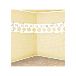 Papír girland ihs kehely fehér 3 m